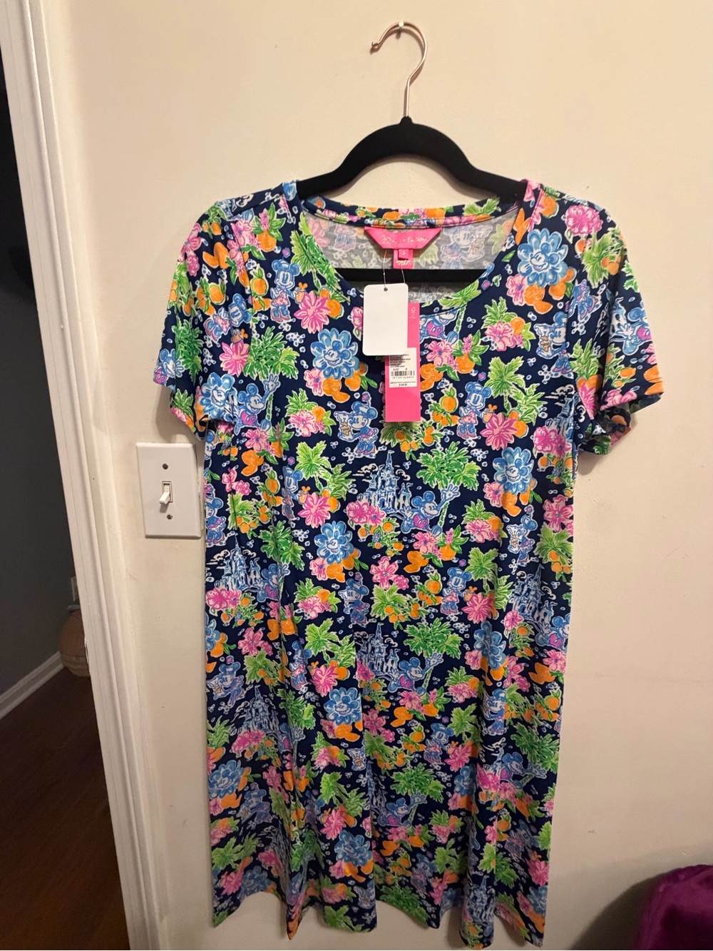 Lilly Pulitzer Navy Floral Short-Sleeve Swing Dress
